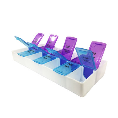 Plastic 7 Days Pill Box  14 Compartment Pill Case