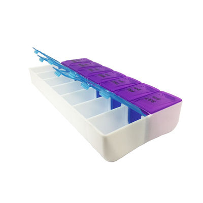Plastic 7 Days Pill Box  14 Compartment Pill Case