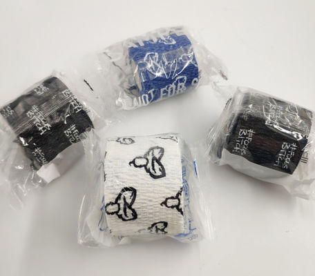 Custom logo Light Tear Lite EAB tpae logo print Elastic Adhesive Bandage colorful Sports EAB Tape self adhesive bandage