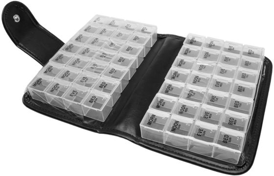 Large Pill Dispenser Organizer With Alarm And Lock Reminder 7 Day Weekly Medicine