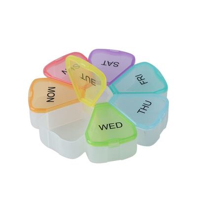 Nice Flower Shape  7 Days Weekly  Pill Box case Storage Fancy Plastic Box Mini Decorative Cases  Boxes Container
