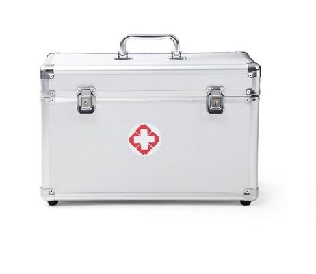 Large space with lock 20"inch  Aluminum  medicine case first aid metal drug container aluminum organizer