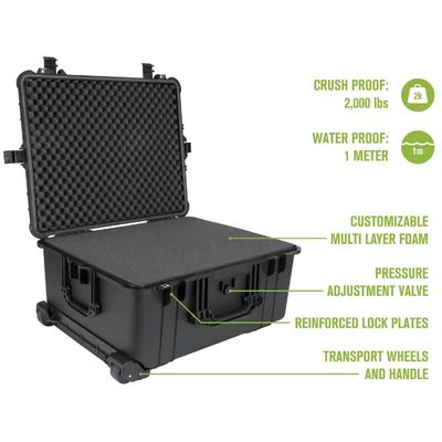 Wholesale ABS Waterproof Storage Box Trolley Carrying Case With Wheel Tool Box